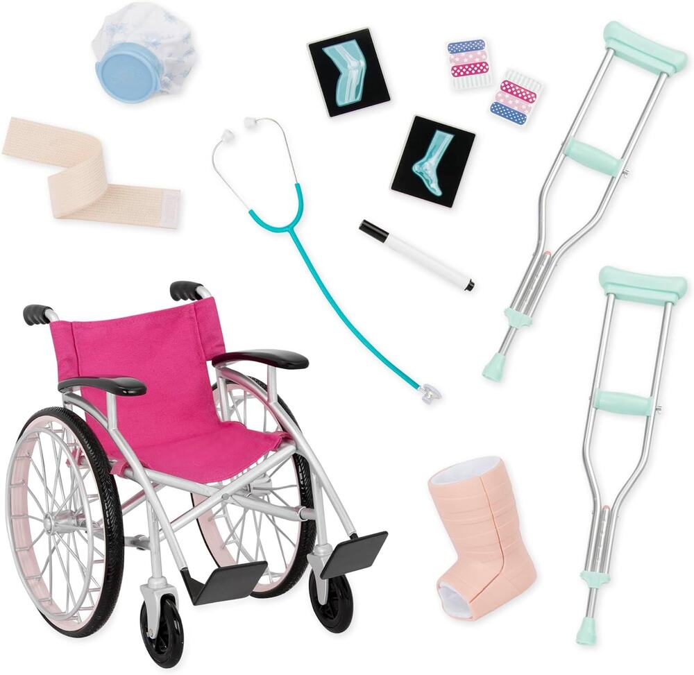 Our Generation Heals On Wheels  Wheelchair Set Medical Toy  18-Inch Doll NWT
